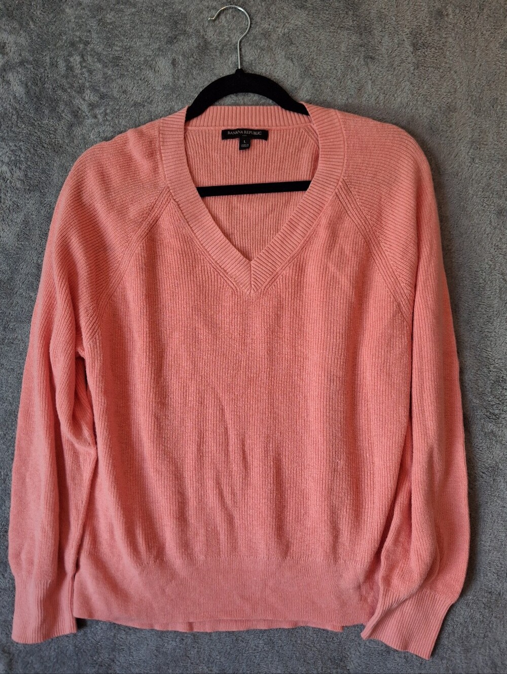 Banana Republic Sweater Womens Large Coral Pink Vneck